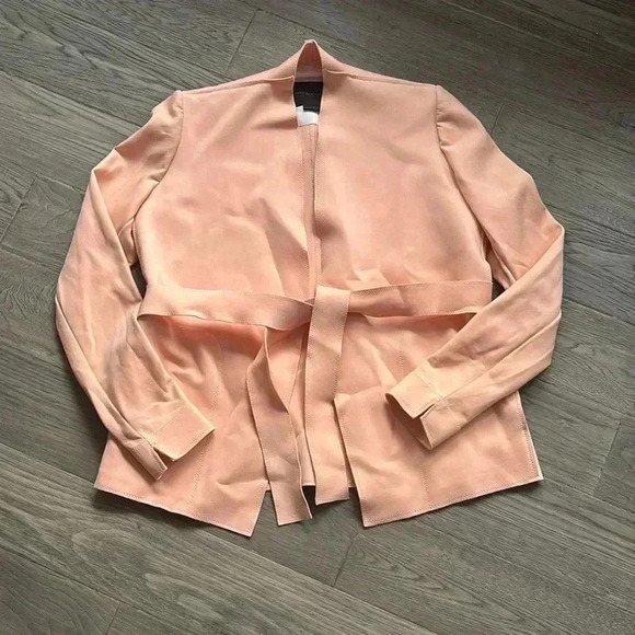 Marie Saint Pierre | Peach colour signature scuba fabric jacket with belt - Picture 2 of 16
